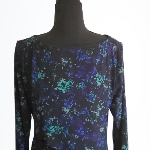 JONES STUDIO SPRING READY BODY-HUGGING MIDI DRESS WITH 3/4 SLEEVES ( SIZE 12) - Picture 3 of 5